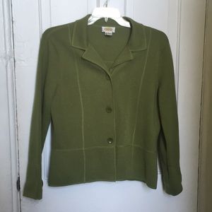 Green merino wool sweater